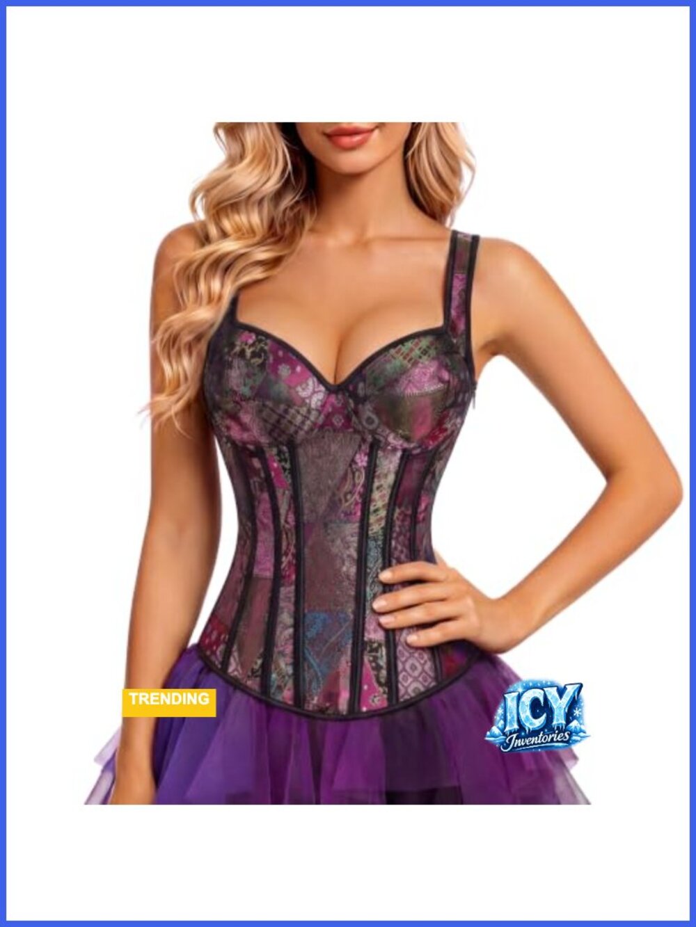 Renaissance Corset Top Straps Bustier Historical Reenactor Costume Satin Boned